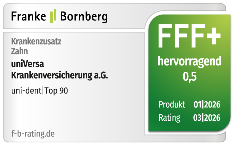 Qualitätssiegel von Ascore für universa Krankenvollversicherung Kompaktschutz Top Privat 300. Ausgezeichnet mit herausragend