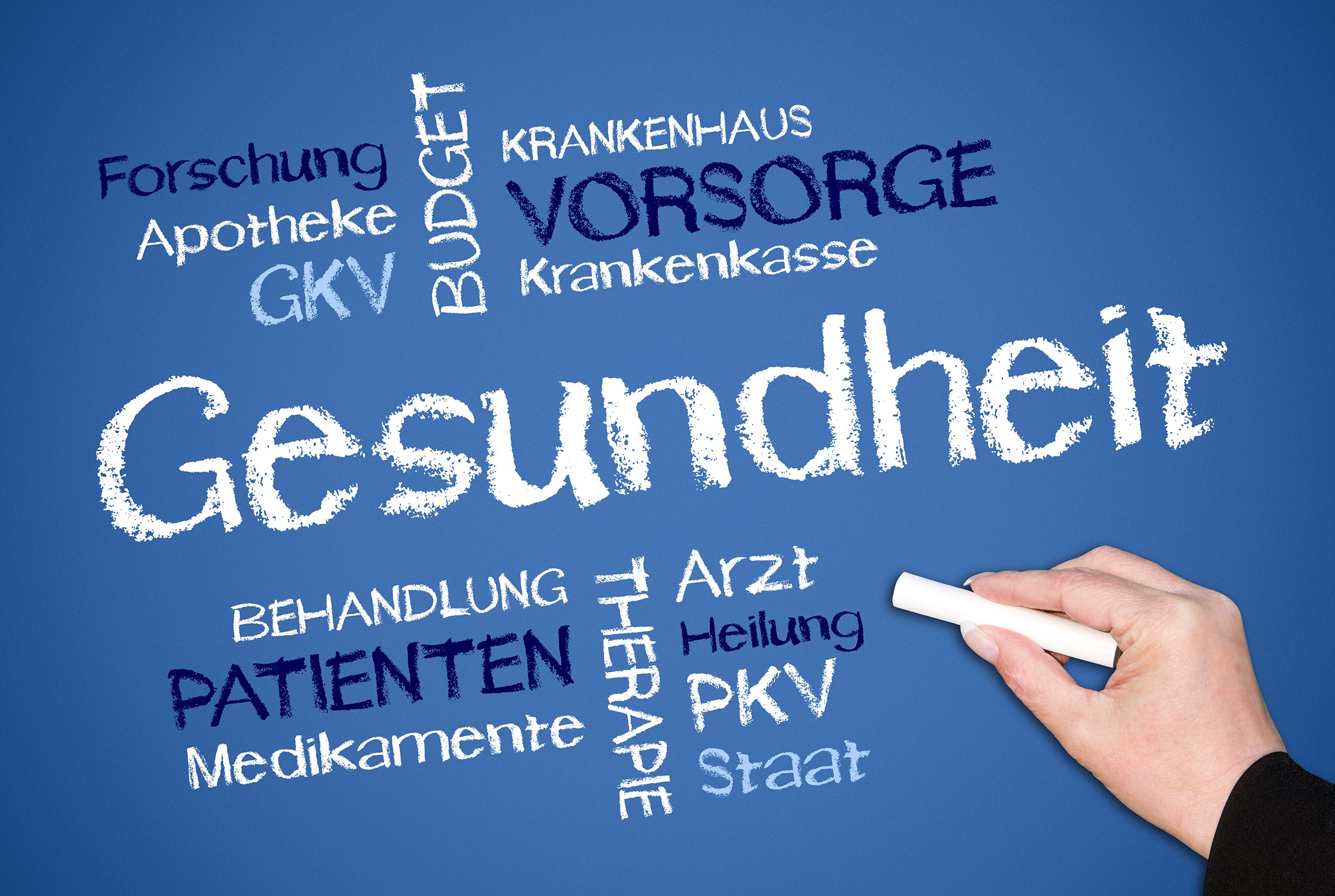 Worte wie ‚Gesundheit‘, ‚Patienten‘ u.ä.. Symbol für ‚Welche Versicherungen sind sinnvoll für besseren Gesundheitsschutz?‘